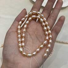 1 Strand 36cm Natural Freshwater Pearl Beads, Orange Rice-Shaped Loose Beads, For Jewelry Making DIY Pendant Bracelet Necklace Accessories - Natural Pearl - View 17