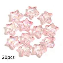 20pcs/Pack Iridescent AB Color Acrylic Star Beads - Transparent Sparkling Color, For DIY Jewelry Making, Phone Chain, Bracelet, Necklace - Suitable For Women's Fashion Accessories And Spacer Beads - Colored Five-pointed Star - View 17