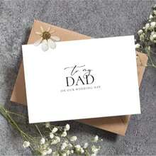 Wedding Greeting Card For Mom And Dad, Matching Kraft Paper Envelope, 300g Thick Cardstock, Minimalist Premium Thank You Message Card, Bride's Wedding Keepsake Gift For Parents, Wedding Commemorative Letter Card, Wedding Favor Keepsake, 148mm*105mm Wedding Stationery Gift Card - Multicolor - View 4
