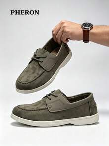 Handmade Men's Casual Slip-On Loafers Breathable Boat Shoes Flat Mocassins Outdoor Driving Shoes - Green - View 13