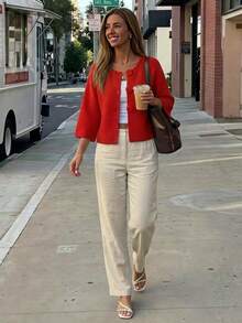Women Cardigans - E kuqe - Shiko 4