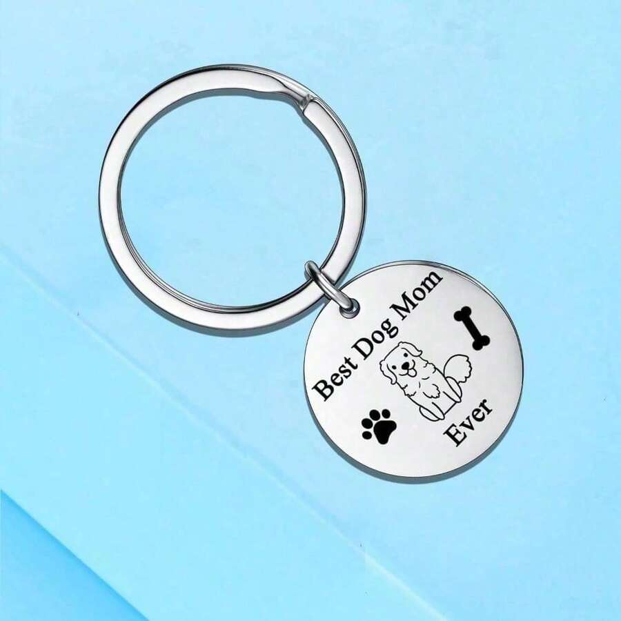 1pc Dog Lover Women Gift Dog Keychain Best Friend Sister Wife Girlfriend Christmas Stocking Stuffer - Silver18 - View 1