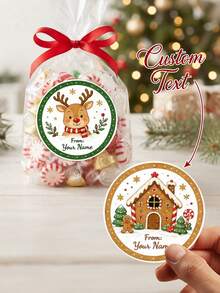 8/20/40pc Christmas Sticker Set Bundle, Personalised Gift Tag Labels, Cute Santa Reindeer Snowman Nutcracker Holiday Envelope Seal Decals,Holiday Present Wrapping Sheet Seals,Holiday Keepsake,Christmas Gift - Multicolor - View 3