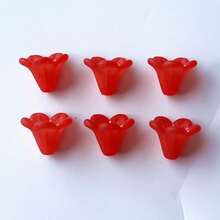140pcs Matte Morning Glory Acrylic Through-Hole Loose Beads For DIY Bracelet Phone Charm Keychain Craft Supplies - Multicolor - View 9