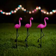 1-To-3 Flamingo Solar Lights, LED Glowing Lawn Lights, Holiday Decoration Lights, Suitable For Outdoor Garden, Yard Lawn, Balcony Patio - Flamingo 1-to-3 Cable - View 6