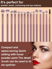 19Pcs/15Pcs/4pcs Pink Makeup Brushes Triangle Puff Makeup Sponge Soft Brushes Set Dry Wet Use Cosmetic Sponge Portable Makeup Tool Kit - Pink - View 2
