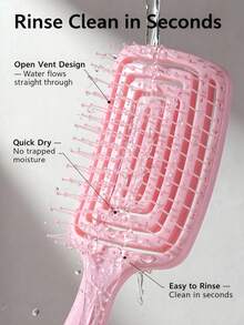 Hollow Wide-Tooth Comb - Suitable For Dry And Wet Hair Scalp Massage And Detangling, Easy To Grip, Unisex; Perfect For Back To School And Travel/Vacation; Covers Various Hair Combs Including Hairline Comb, Detangling Comb, Slick Back Comb And Professional Haircutting Comb - A - View 7