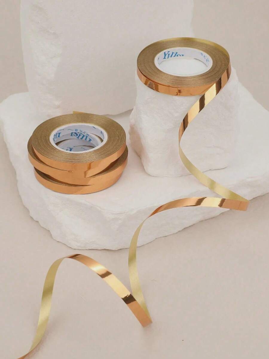 1/5/10/20/30 Rolls Metallic Balloon Decorating Ribbon, 10m Long Gold Balloon Tie, For Party, Wedding, Birthday, Celebration, Gift Wrapping, Ribbons, Etc. - Gold - View 1