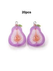 20pcs Acrylic Colorful Faux Fruit Slices Star Apple Apple Charms, Jewelry Accessories DIY Phone Chain Keychain Pendant - 20pcs - View 24