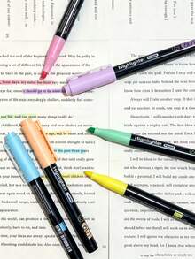 Fluorescent Highlighter Pens, Student Note-Taking Essential, Colorful Marker Pens, Fluorescent Pens, Bold Highlighting Without Fading, Light And Dark Fluorescent Pen Set - Sets - View 9