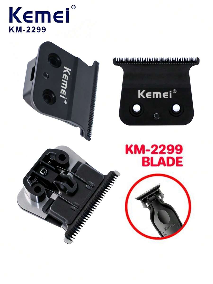 Kemei شفرة قابلة للاستبدال لماكينة قص الشعر الكهربائية KM-2299، طقم واحد من ملحقات شفرة الماكينة