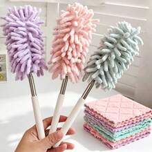 1pc Microfiber Duster, Extendable Washable Mini Duster, Detachable Handheld Soft Microfiber Material, Multi-Purpose Indoor/Outdoor Cleaning Brush, Suitable For Cleaning Ceiling Fans, High Ceilings, Blinds, Furniture, Cars, Offices - Multiple Styles - View 9