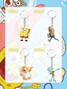 bandai Roadrunner Fishman, Lazy Chair Larry, Octopus-Shaped Keychain Pendant, Acrylic Material, High-Definition Pattern, Decorative Accessories For Daily Outfits Such As Backpacks And Handbags, Suitable As Gifts For Friends - Multicolor - View 4