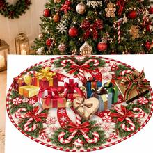 1pc Spiral Candy Cane Pattern Christmas Tree Skirt, Elegant Color Holiday Decor, 5 Sizes, Unisex Holiday Gift, Suitable For Home And Party Christmas Home Decoration - Candy Cane - View 8