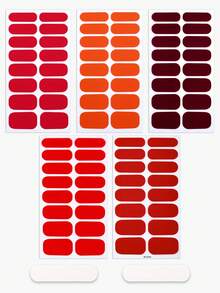 5Pcs Solid Colour Autumn Nail Wraps,Red High Saturation Gloss Self-Adhesive Nail Stickers, Easy To Apply, Perfect For Women's Fall Outfits And Commute Nail Art Stickers. - Multicolor - View 6