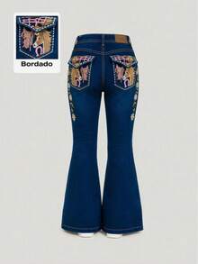 Tween Girls Jeans - Dark Wash - View 1