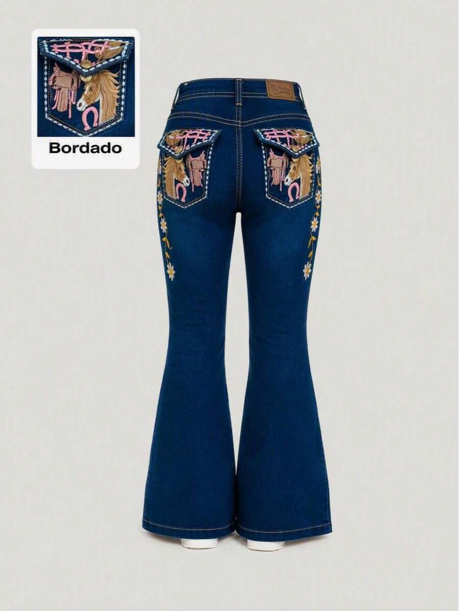 Tween Girls Jeans - Dark Wash - View 1