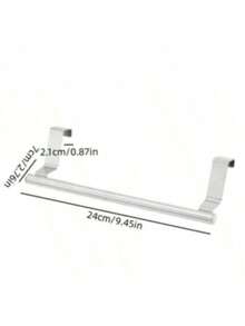 1pc Kitchen Sink Towel Rack Cabinet Door Hook, No-Drill Kitchen Cabinet Door Hanging Rack, Drawer Towel Rack, Available In Black/Silver/White - Silver - View 11