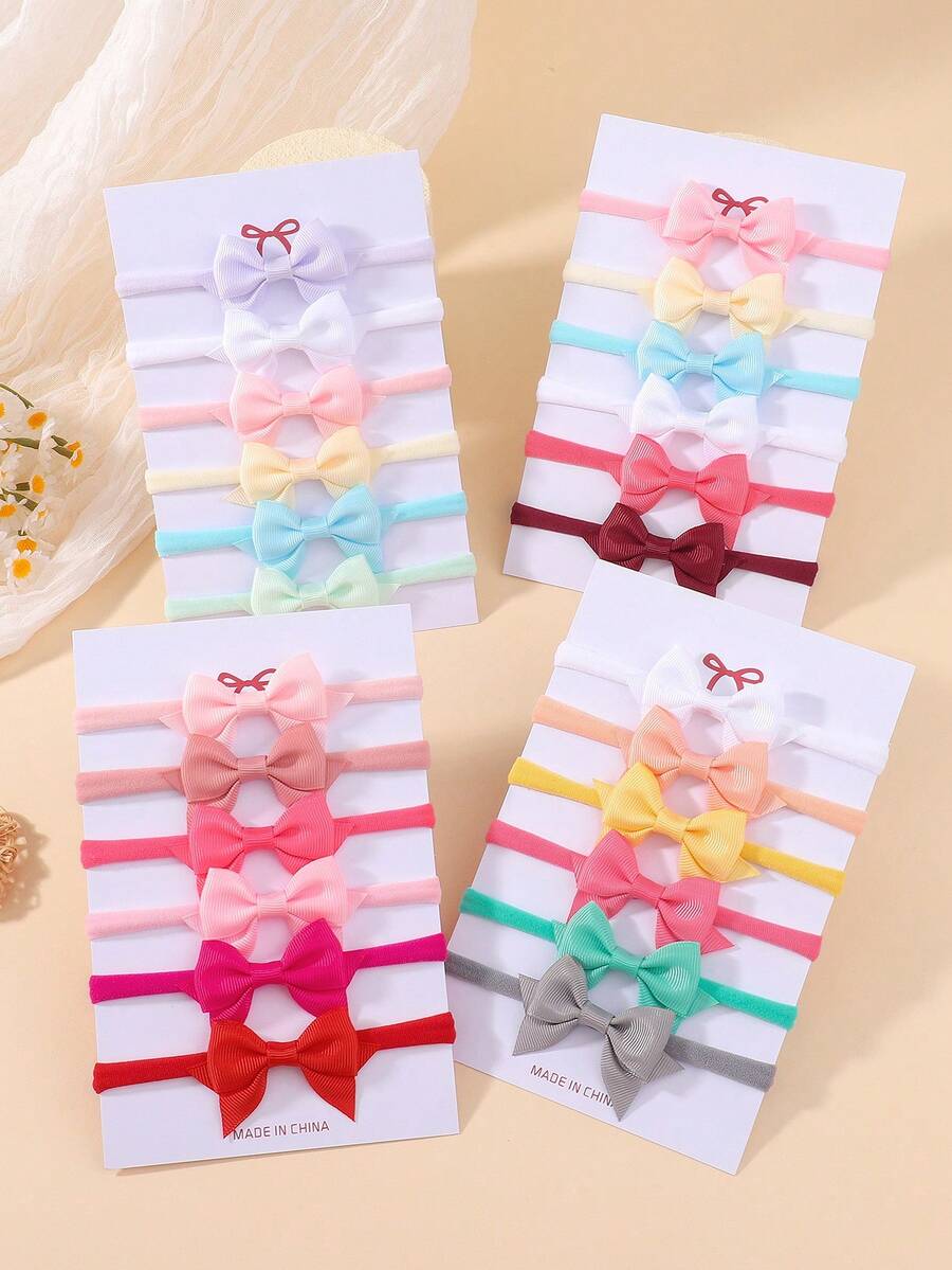 bilicaca 6pcs Candy Color Kids Bow Headbands, Soft Comfortable Non-Damaging Baby Headbands, Cute Versatile Girls Hair Accessories