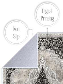 Digitally Printed Non-Slip Washable And Area Rug Suitable For Living Room, Bedroom, Outdoor, Kitchen Carpet, Modern Design | Modern, Scandinavian, Bohemian And Classic Styles | 100% Polyester - Light Grey - View 3