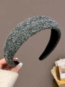 1pc Vintage Embossed Wool Headband, Versatile Elegant High Crown Hair Hoop For Face Washing And Hair Styling, Women's Fashion Hair Accessory - Multicolor - View 12