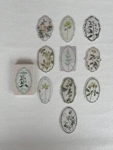 30pcs Small Fresh Floral Irregular Border Stickers Box, Artistic Versatile Scene Making DIY Journal Background Decor Stickers, Scrapbooking Supplies, School & Office Stationery - Rectangle - View 15