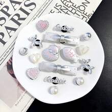 16pcs Silver Bow, Fish, Cat DIY Shoe Decorations, Suitable For Perforated Sandals, Elegant And Fashionable, Gift For Girlfriend - Silver - View 7
