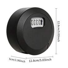 1pc, 4-Digit Combination Key Lock Box, Portable Key Lock Box With 4-Digit Combination, Wall-Mount Or Hook-Mount Installation Options, Resettable Password, For Secure Outdoor Key Storage - Grey - View 6