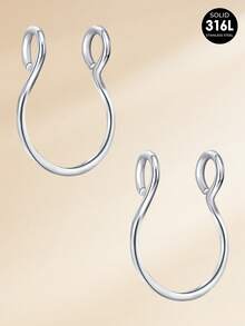 TOKRING Fake Nipplerings Piercings Adjustable Clip On Nipple Rings,Stainless Steel Non-Piercing Nipple Jewelry For Women - Adjustable - View 9