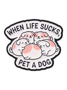 QIHOO 1pc Cute Dog Enamel Brooch, Humorous Dog Quote Pin, Cartoon Puppy Lapel Badge, Backpack Jacket Decoration Accessory, Creative Gift For Dog Lovers - Multicolor - View 12