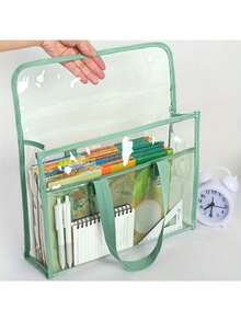 Large Capacity Transparent PP File Bag - Multi-Compartment Design, Suitable For Tablets, A4 Paper And Stationery - Durable Portable File Holder, Visible Content Design - Multicolor - View 4