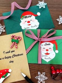 Personalized Christmas Gift Tag Stickers, Custom Name To/From Labels, Santa Claus Xmas Stickers For Gift Wrapping, Self-Adhesive Holiday Present Tags For Gift Boxes, Bags, Envelopes, Party Favors & Christmas Gifts - Multicolor - View 9