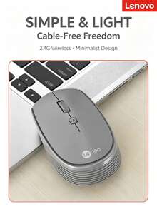 Lenovo Lecoo WS202 Mouse Nirkabel, Mouse Kantor/Bisnis Senyap, Penerima 2.4G, Desain Ergonomis, DPI Tiga Tingkat yang Dapat Diatur, Kompatibel dengan Desktop dan Laptop, Daya Tahan Baterai Lama (Satu Baterai) - View 7