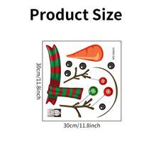 1pc Christmas Snowman Toilet Lid Decal, Self-Adhesive PVC Bathroom Sticker, Festive Holiday Decor, Best For Christmas Home Decoration - Multicolor - View 6