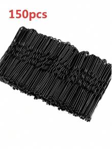 150/100/50/30/20pcs U-Shaped Hair Clips, Suitable For Various Hairstyles, Including Casual Sports Hair Clips, Hair Claws, Hair Pins And Stationery. - Black - View 7