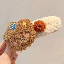 Fuzzy Autumn/Winter Plush Cute Academy Style Lolita Versatile Bear Duck Bill Large Hair Clip - Multicolor - View 5