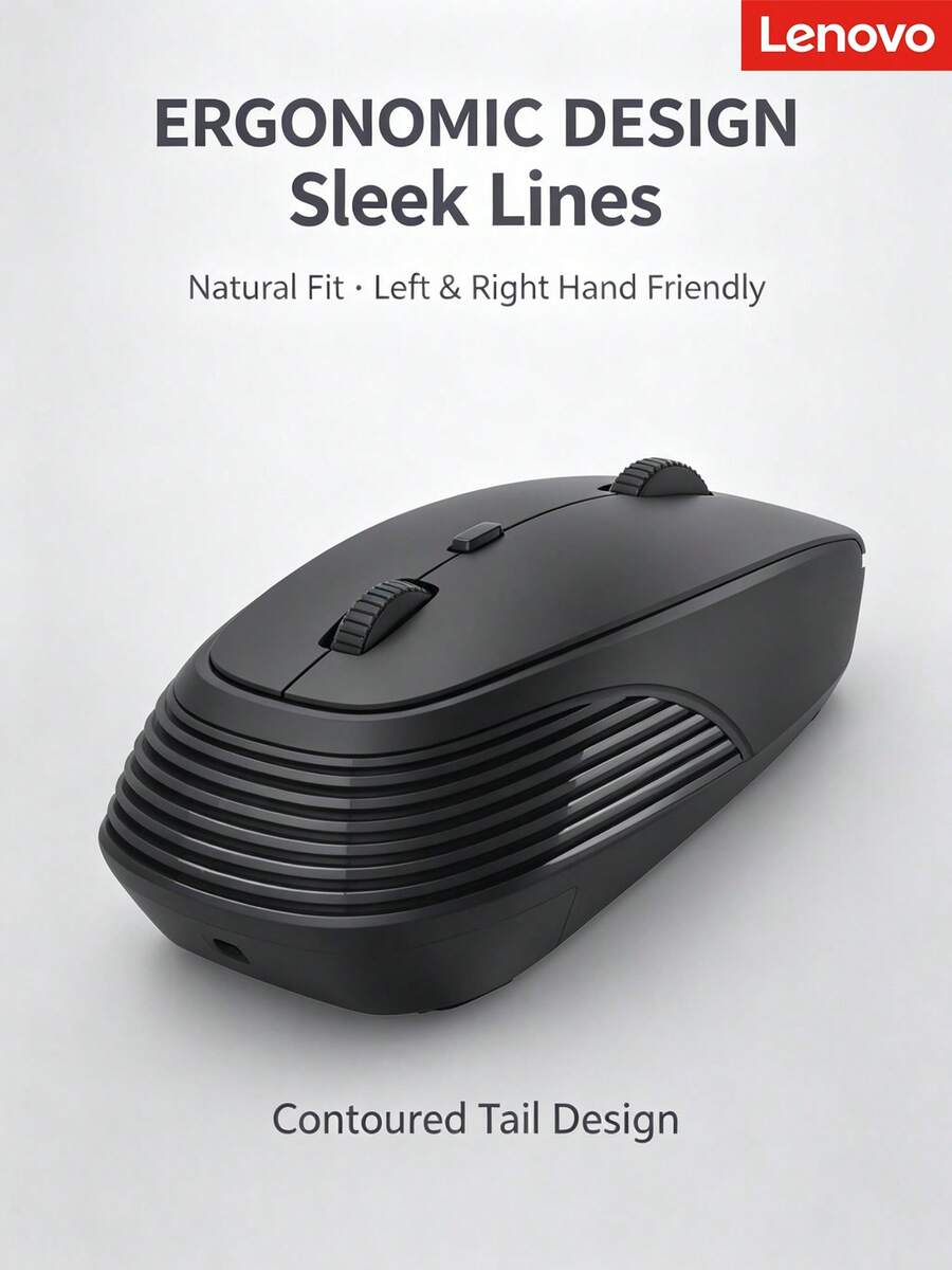 Lenovo Lecoo WS202 Mouse Nirkabel, Mouse Kantor/Bisnis Senyap, Penerima 2.4G, Desain Ergonomis, DPI Tiga Tingkat yang Dapat Diatur, Kompatibel dengan Desktop dan Laptop, Daya Tahan Baterai Lama (Satu Baterai) - View 1
