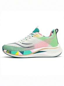 Men's Mesh Carbon Plate Breathable Sports Casual Running Shoes - White and green - View 7