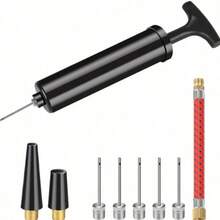 1 Set Portable Manual Ball Pump With 5 Needles, 2 Nozzles And Extension Hose, Easy Inflation Durable, For Basketball, Football, Volleyball, Rugby, Balloons, Inflatable Toys, Sports Inflation Accessories - Multicolor - View 12