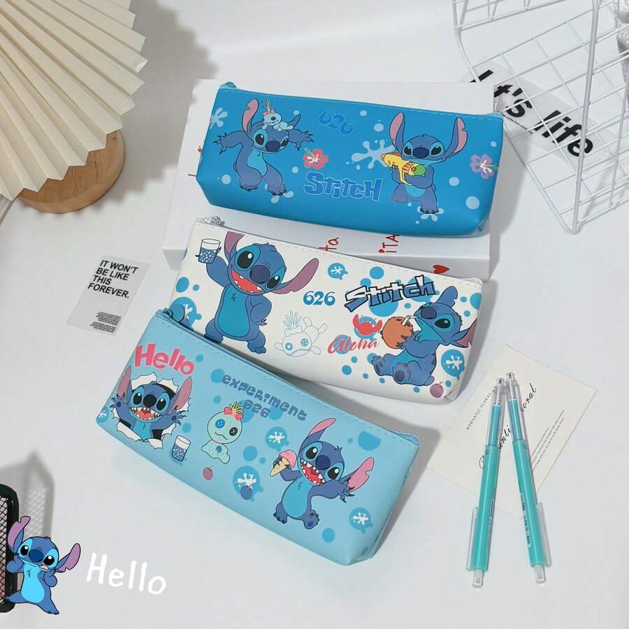 Disney Stitch Pencil Case Highly Attractive Large Capacity PU Leather Stationery Box Intergalactic Baby Pencil Pouch - Multicolor - View 1