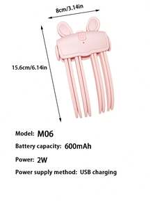 Rechargeable High Crown Hair Clip Volumizer, High Crown Comb For Fuller Look, High Crown Styling Clip, Cute Cat Rechargeable High Crown Volumizing Clip, Long-Lasting Hold Hair Clip For Bangs And High Crown - Multicolor - View 4