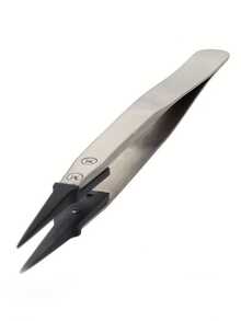 ESD-259A Precision Anti-Static Tweezers, Stainless Steel & Carbon Fiber ESD Tweezers, Suitable For Electronics, Jewelry, Crafts, Soldering And Precision Repair Tools - Silver - View 9