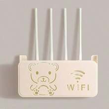 1pc No-Drill Wireless Router Storage Box Wall-Mounted Decorative Cover Box Set-Top Box Wall Shelf WiFi Organizer - Multicolor - View 11