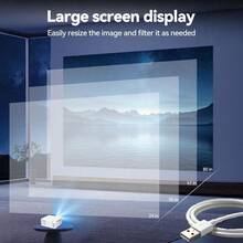 Portable Home Projector, Native 720P HD, Supports 1080P, USB Plug And Play Connection, Comes With Remote Control, Compatible With Smartphones, Tablets, Laptops And LCD Screens, Suitable For Home Movie Night And Indoor Entertainment - White - View 5