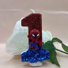 1pc Birthday Cake Number Candle 0-9, Red And Blue, Combination Celebration Handmade Independent Decoration Creative, Suitable For Birthday, Holiday Party Decoration, Unisex - Multicolor - View 2