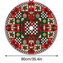 1件裝棋盤格拼接胡桃鉗圖案聖誕樹裙，優雅配色節日裝飾，5種尺寸，中性節日禮物，適用於居家與派對聖誕家居裝飾 - 棋盤格拼布胡桃夾子 - 查看 11