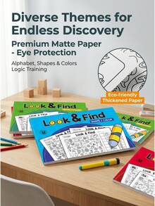 1pc Interactive Treasure Hunt Game Book/ Memory & Color Recognition / Durable Travel Educational Cards For Home And School Use/ Find The Difference Book / Colouring Book, Drawing Book/School Supllies, Classroom Supplies - Multicolor - View 3