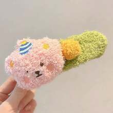 Fuzzy Autumn/Winter Plush Cute Academy Style Lolita Versatile Bear Duck Bill Large Hair Clip - Multicolor - View 8