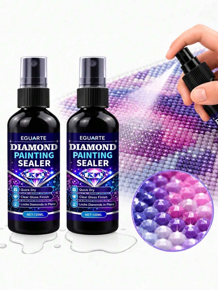 Diamond Painting Sealant Spray, Anti-Falling Clear Sealant, Suitable For Diamond Art Puzzle Crafts, Fix Loose Diamonds, Lock In Shiny Shine, Anti-Yellowing, Quick Drying, Non-Stick - A - View 1