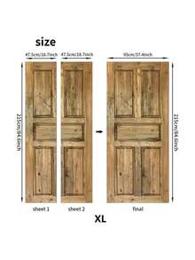 2pcs Wooden Pattern Door Sticker,Stickers,Wall Decal, Vinyl Decal For Home Decorations,Spring Decoration Items Refresh Your Home,Rama Decoration Stickers Gifts Birthday Graduation - Multicolor - View 9